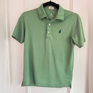Johnnie-o Polo Shirt Boys 10 Green Performance Polo Golf